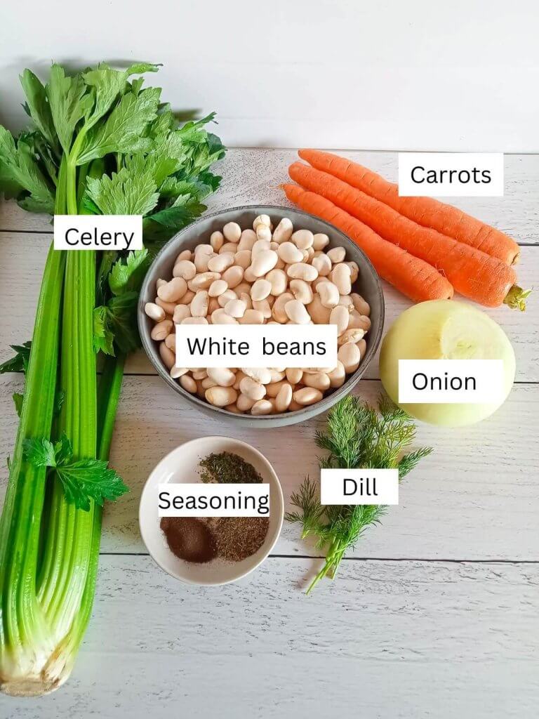 an image of ingredients used for this dilly bean stew.