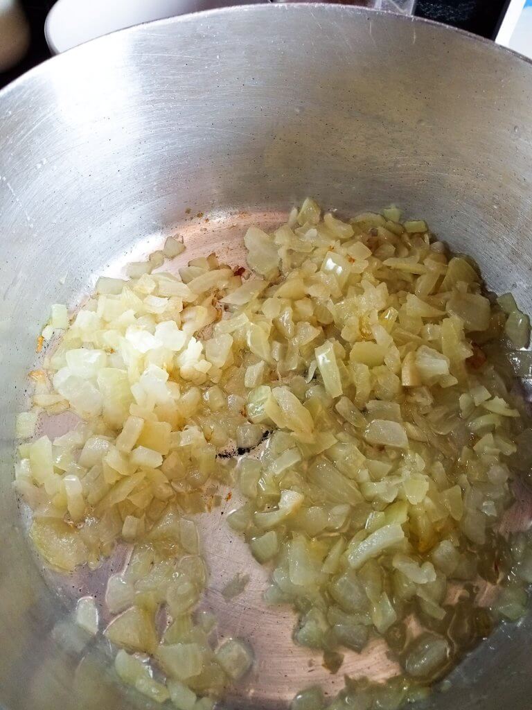 onions in a silver pot