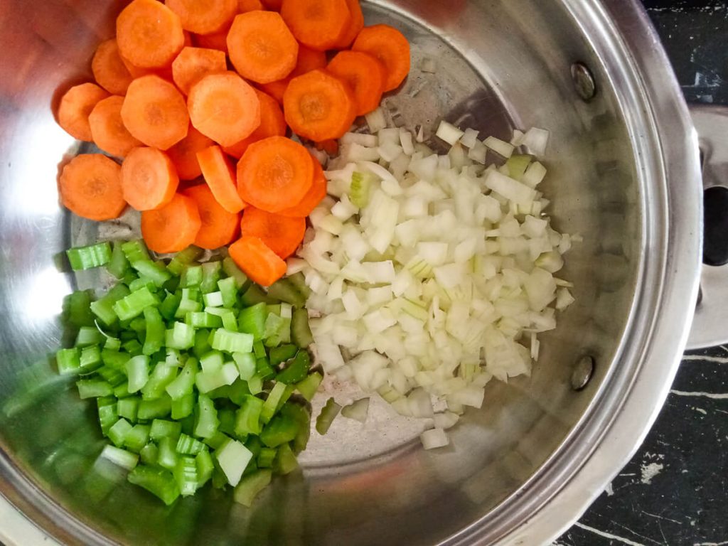 process image: chopped onion, celery, and carrots