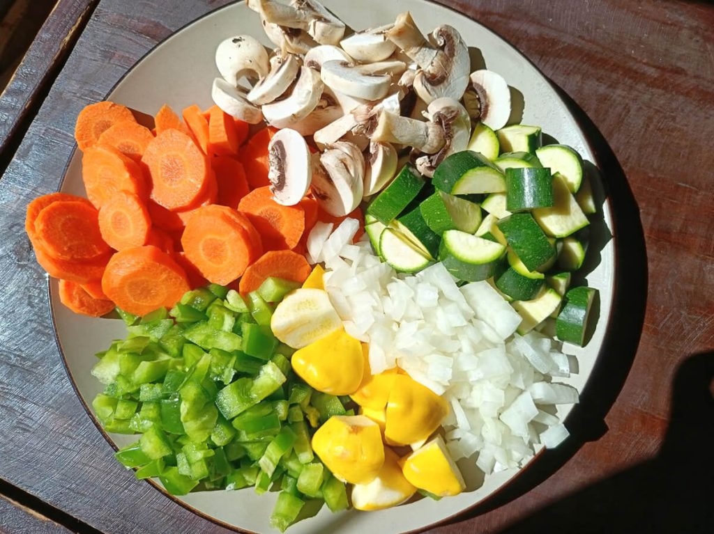 Process image of chopped vegetables